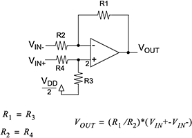 Figure 3. Circuit for a difference amplifier.